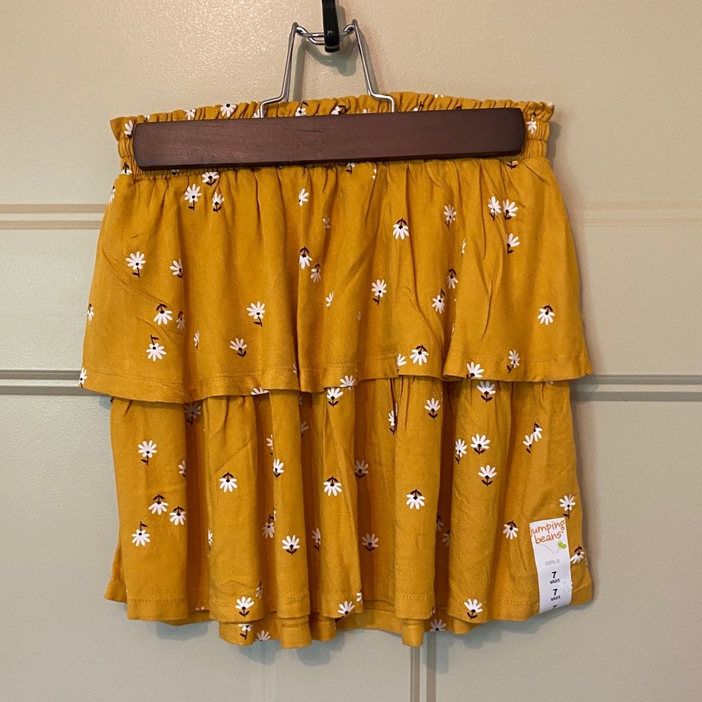Jumping Beans Yellow Floral Tiered Skirt